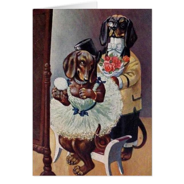 Vintage - Date Night for Dachshund Couple, (Front)