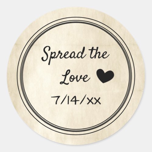 Vintage Dated Spread the Love Canning Jar Label