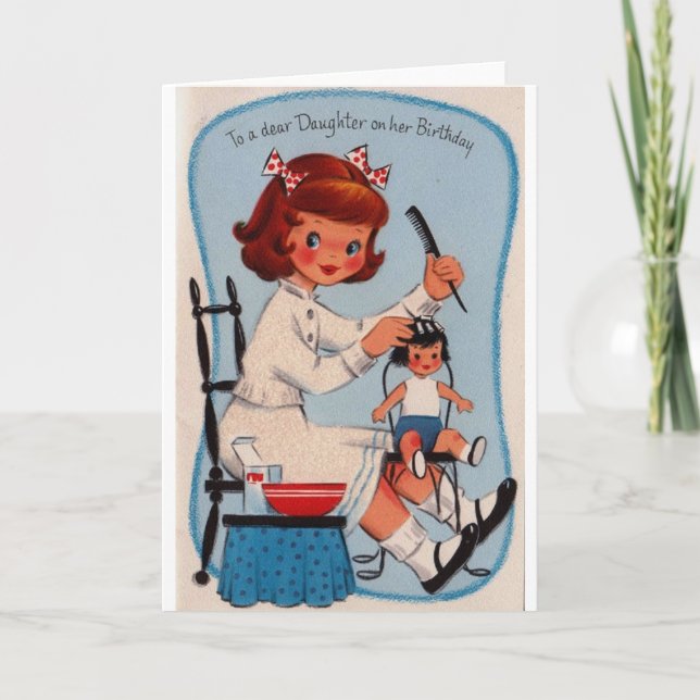 Vintage Daughter Birthday Card (Front)