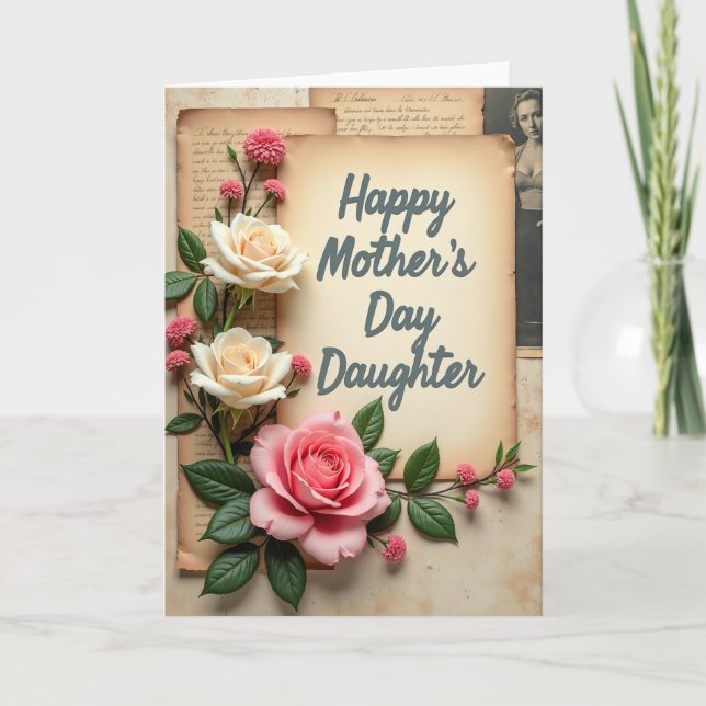 Vintage Daughter Mothers Day Card (Front)