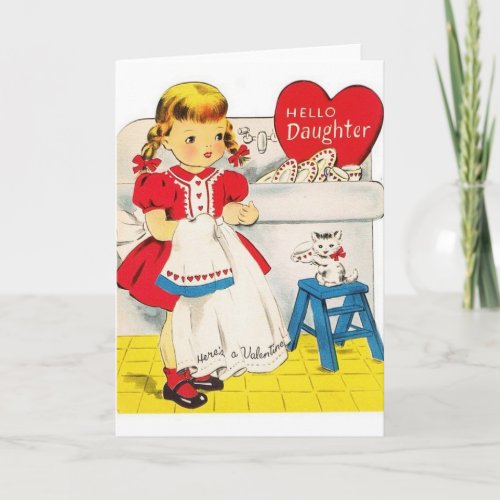 Vintage Daughter Valentines Day Greeting Card