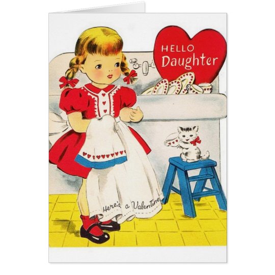 Vintage Daughter Valentine's Day Greeting Card | Zazzle.com