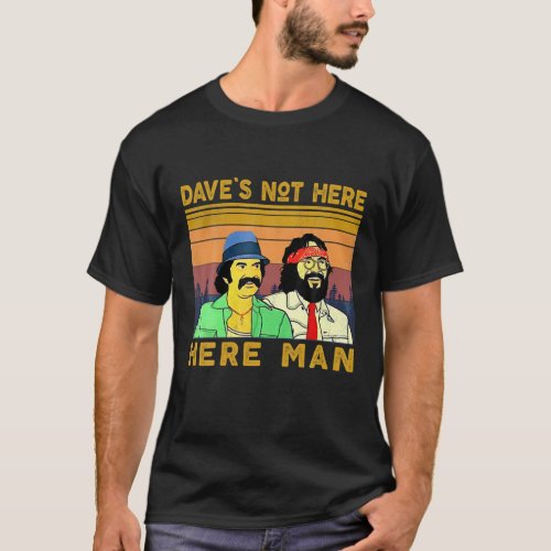 Vintage_Dave Not Here Here Man Funny Retro Costum T_Shirt