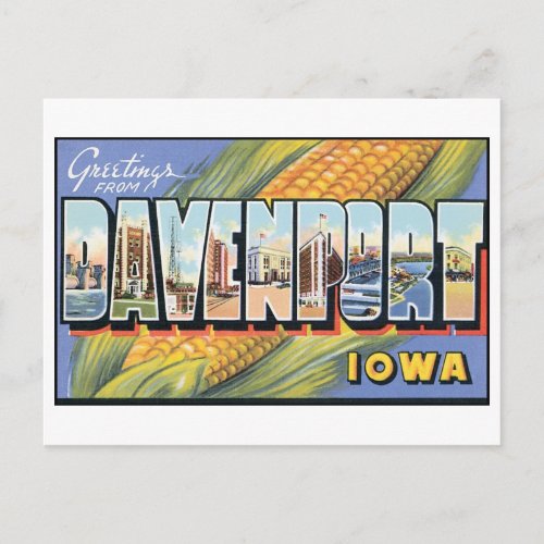 Vintage Davenport Iowa Postcard