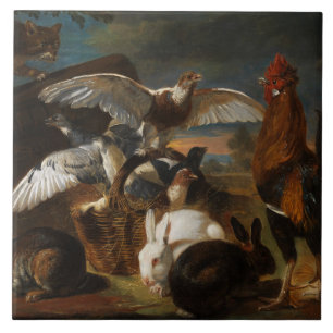 Vintage David de Coninck Allegory of Vigilance Ceramic Tile