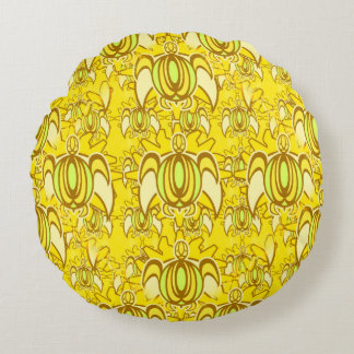 Vintage Dawn Turtle Pattern Round Pillow