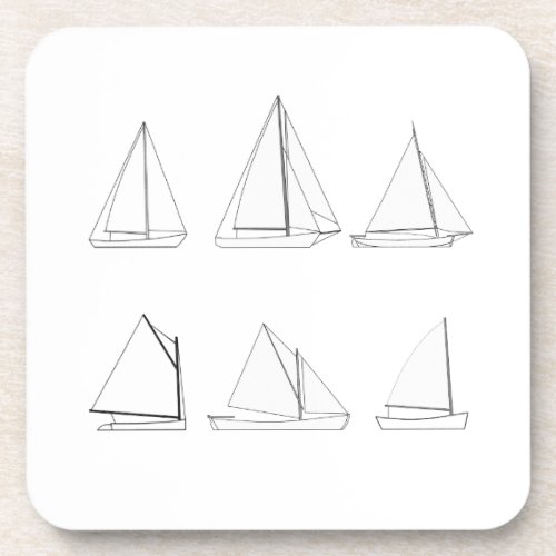 Vintage Day Sailing Sailboats Logo Coaster