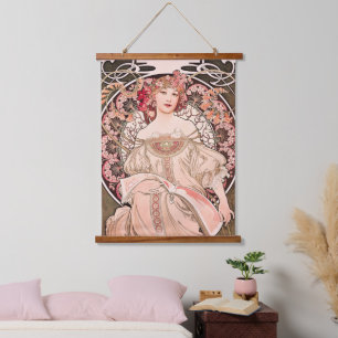 Vintage "Daydream" by Alphonse Mucha Hanging Tapestry