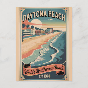 Vintage Daytona Beach Florida Retro Travel Poster Holiday Postcard