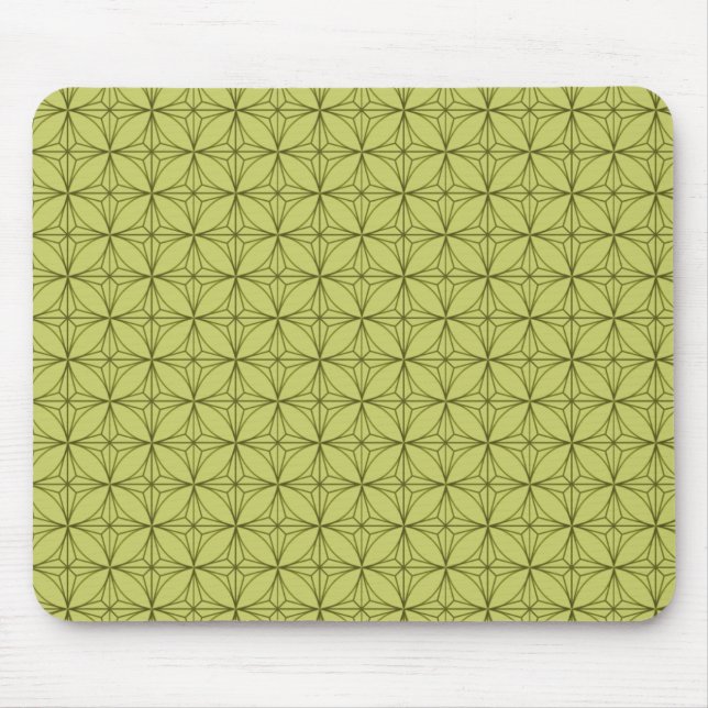 Vintage Dazzle Mousepad, Lime Green Mouse Pad (Front)