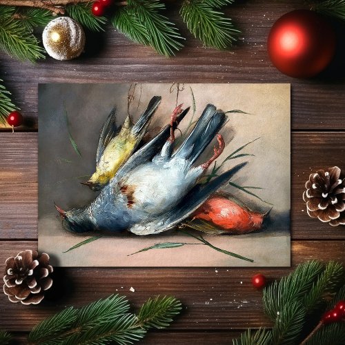 Vintage Dead Birds Christmas Card