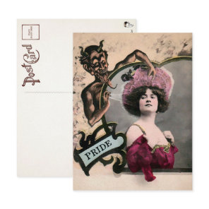 Vintage Deadly Sin Pride Postcard