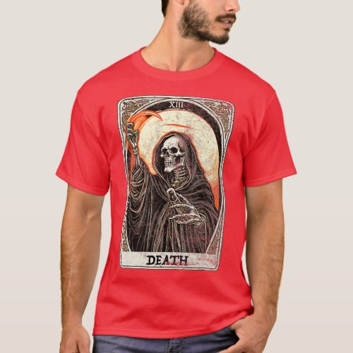 Vintage Death Tarot d Grim Reaper Occult Satanic H T_Shirt