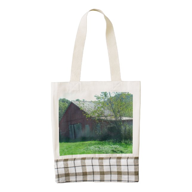 Vintage Decaying Barn Zazzle HEART Tote Bag (Front)
