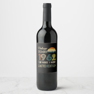 Vintage December 1962 What I Want Limited Edition Wine Label