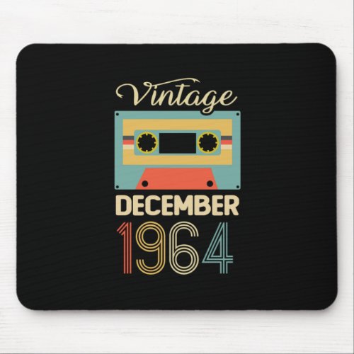 Vintage December 1964 55th Birthday 55 Year Gift Mouse Pad
