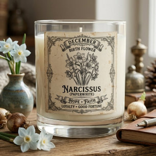 Vintage December Narcissus Birth Flower Scented Candle