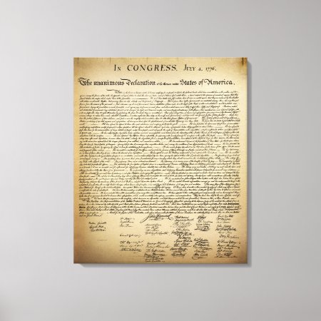Vintage Declaration Of Independence Canvas Print