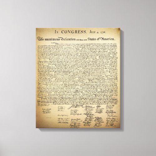 Vintage Declaration of Independence Canvas Print