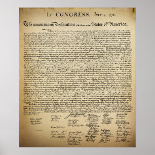 Vintage Declaration of Independence Original Size Poster