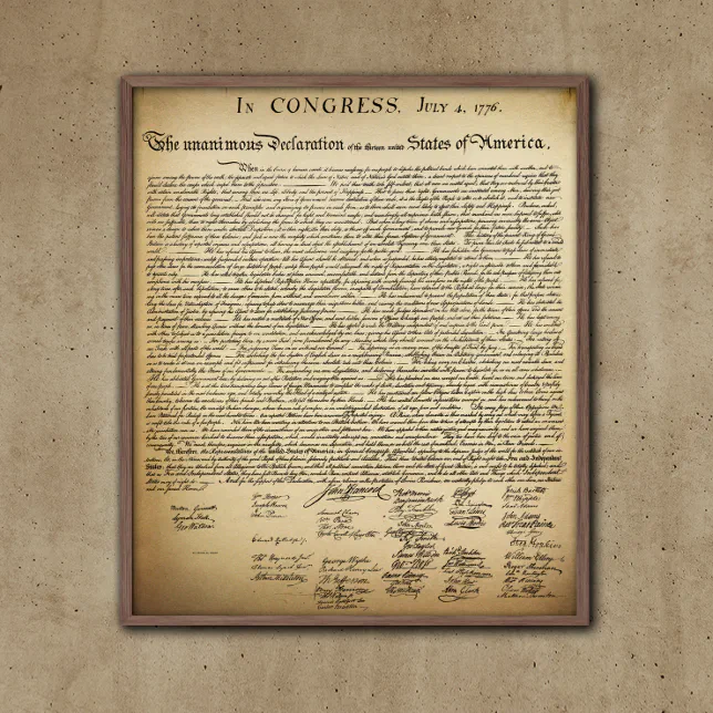 Vintage Declaration of Independence Poster | Zazzle