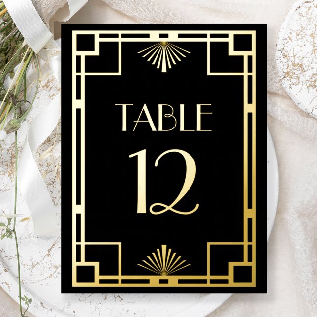 Vintage Deco Black Gold Foil Table Numbers (Creator Uploaded)