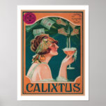 Vintage Deco Calixtus Champagne Poster<br><div class="desc">1920s,  Art Deco,   Calixtus Champagne Advertisement Poster. Available in 5 sizes and canvas.</div>