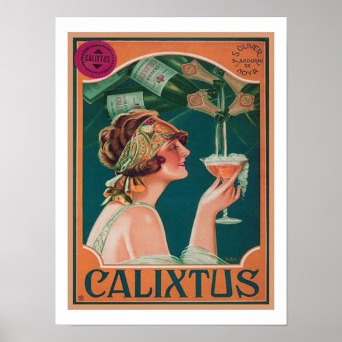 Vintage Deco Calixtus Champagne Poster