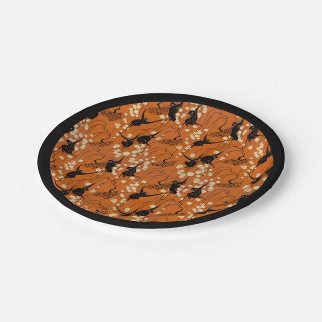 Vintage Deco Monkey Pattern Paper Plates (Angled)