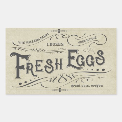 Vintage decor fresh eggs carton sticker