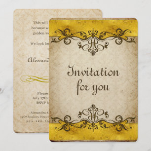Vintage Decoration Border 1 - gold Invitation