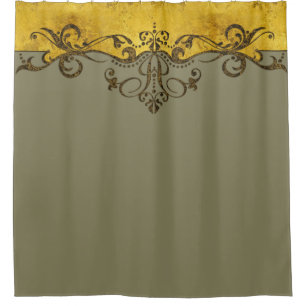 Vintage Decoration border antique gold + your idea Shower Curtain