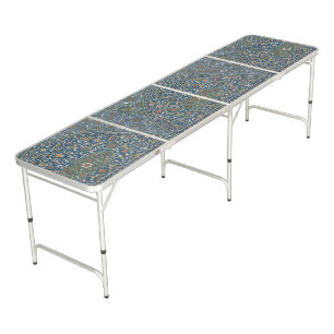 Vintage Decorative Arabesque Floral Pattern Beer Pong Table