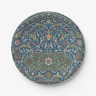 Vintage Decorative Arabesque Floral Pattern Paper Plates