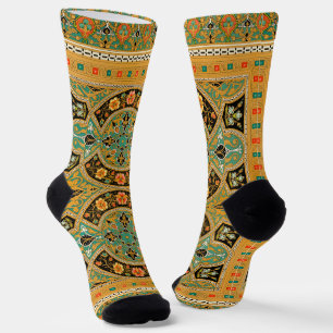 Vintage Decorative Arabic Floral Pattern Socks