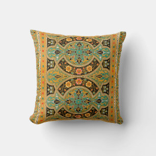 Vintage Decorative Arabic Floral Pattern Throw Pillow