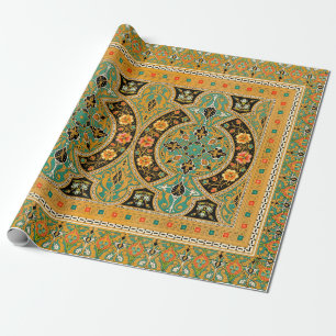 Vintage Decorative Arabic Floral Pattern Wrapping Paper