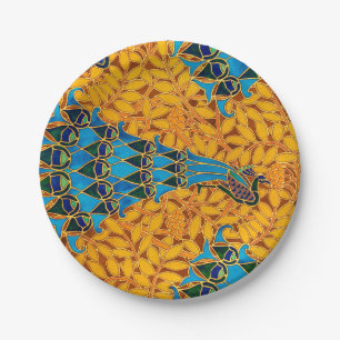 Vintage Decorative Art Nouveau Peacocks and Tree Paper Plates