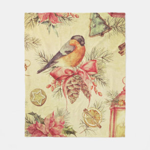 Vintage Decorative Christmas Fleece Blanket