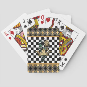 Vintage Decorative Crown & Rose Poker Cards