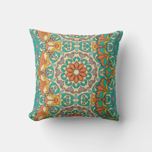 Vintage decorative elements: oriental seamless pat throw pillow