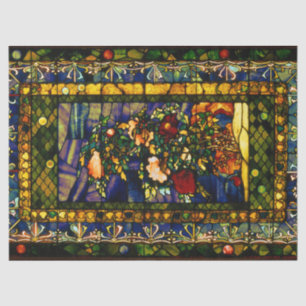 Vintage Decorative Floral Stained Glass Tissue Paper