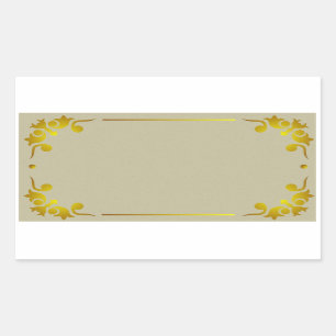 Vintage Decorative Gold Border Label Sticker