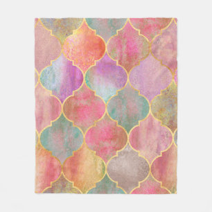 Vintage decorative moroccan seamless pattern with fleece blanket