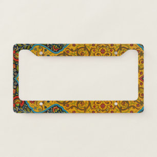 Vintage Decorative Persian Floral Art License Plate Frame