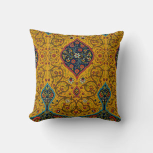 Vintage Decorative Persian Floral Art Throw Pillow