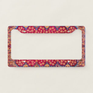 Vintage Decorative Persian Floral Carpet License Plate Frame