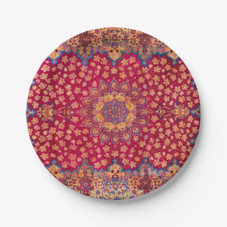 Vintage Decorative Persian Floral Carpet Paper Plates