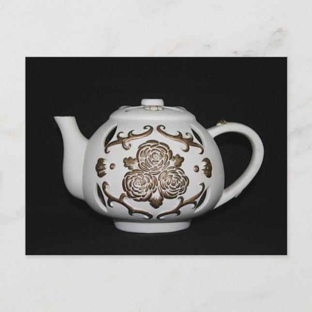 Vintage Decorative Teapot Postcard (Front)