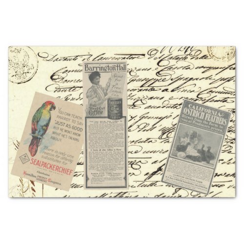 Vintage Decoupage Ephemera Catalog Ads   Tissue Paper